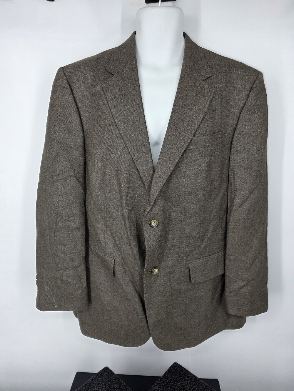 Oscar de la Renta Blazer 44R Mens Green Silk Wool Sport Coat 2 Button Jacket